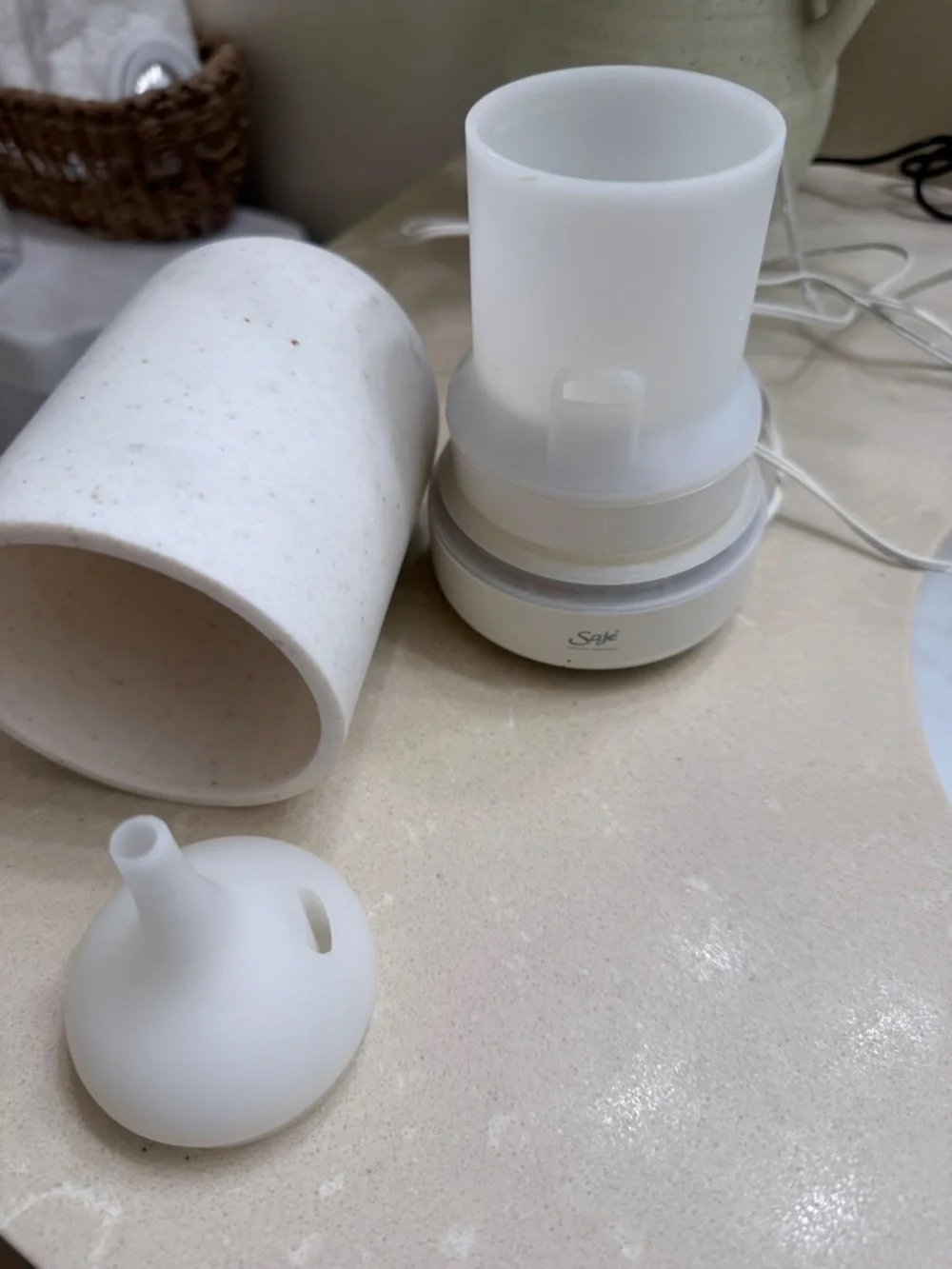 Saje Off-White Speckled Ceramic Aroma Diffuser